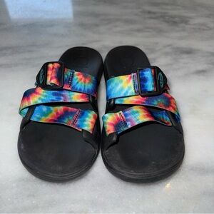 Chaco Women's Chillos Slide Sandals-Rainbow Tie Dye-Women's US Size 6